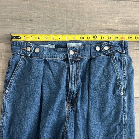 Universal Thread High Rise Wide Leg Adjustable Trouser Denim Blue Jeans 10 - Picture 8 of 11